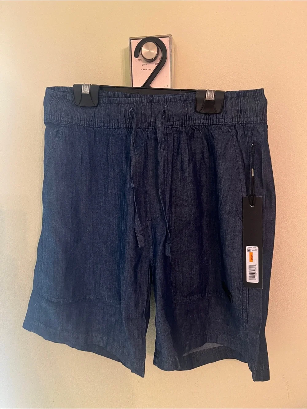 Karl Lagerfeld Men’s Elastic Drawstring Shorts in Indigo
